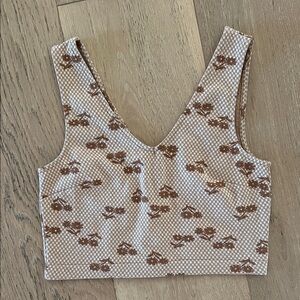 Madewell Brown Floral Crop Top